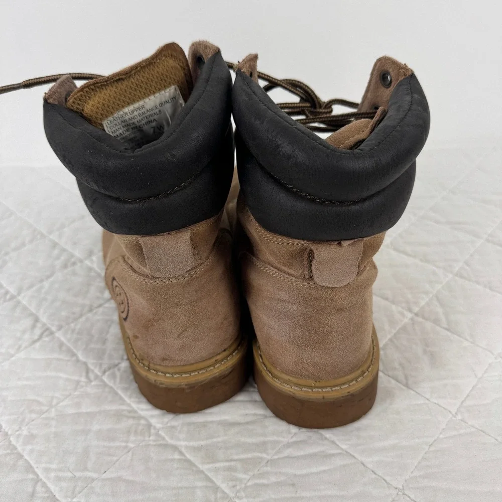 VTG! Wrangler‎ Work Mens Steel Toe Leather Boots Brown 7W ASTM F-2413 OSHA F05-5